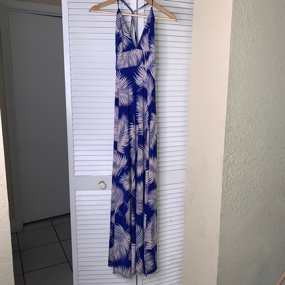 Blue 2-Split ankle length sundress - Picture 5 of 16